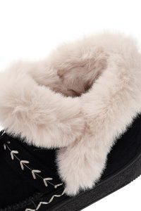 بوت تدی جیر زنانه مشکی منگوله‌دار لژدار دری مد