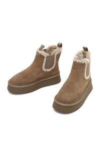 بوت تدی جیر زنانه ویزون زیره ضخیم طرح‌دار دری‌مد