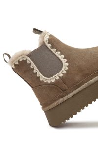 بوت تدی جیر زنانه ویزون زیره ضخیم طرح‌دار دری‌مد