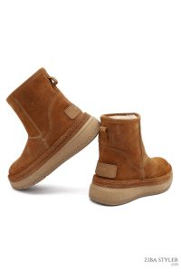 بوت تدی زنانه جیر قهوه ای دری مد