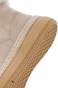 بوت جیر زنانه بژ زیره ضخیم خزدار دری‌مد