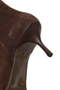 بوت جیر زنانه قهوه‌ای زیپ‌دار پاشنه نازک دری مد