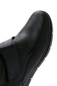 بوت راحتی چرم مشکی چسبی زنانه دری مد