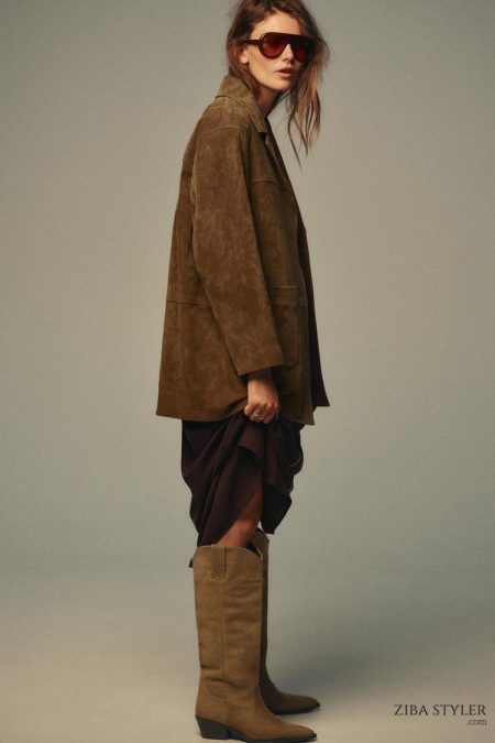 بوت زنانه جیر اسپلیت ساق‌بلند زارا – ZARA