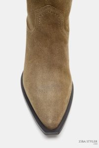 بوت زنانه جیر اسپلیت ساق‌بلند زارا – ZARA