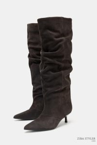 بوت زنانه جیر اسپلیت پاشنه گربه‌ای زارا – ZARA