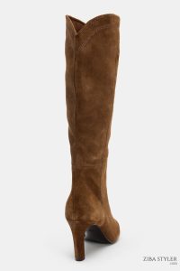 بوت زنانه جیر اسپلیت پاشنه‌دار دوخت‌دار زارا – ZARA