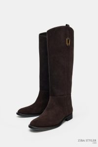 بوت زنانه سواری جیر تخت زارا – ZARA