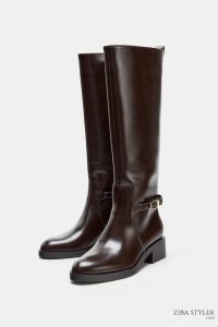 بوت زنانه سواری پاشنه‌دار زارا – ZARA