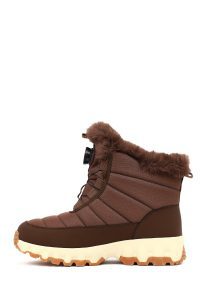 بوت زنانه قهوه‌ای بندی زیره ضخیم ضدآب دری‌مد