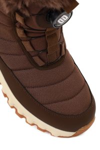 بوت زنانه قهوه‌ای بندی زیره ضخیم ضدآب دری‌مد