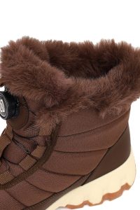 بوت زنانه قهوه‌ای بندی زیره ضخیم ضدآب دری‌مد