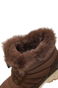 بوت زنانه قهوه‌ای بندی زیره ضخیم ضدآب دری‌مد