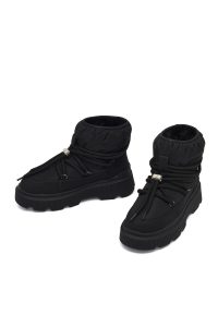 بوت زنانه مشکی بندی زیره ضخیم دری‌مد