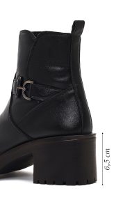 بوت زنانه مشکی زیپ‌دار پاشنه ضخیم دری مد