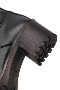 بوت زنانه مشکی زیپ‌دار پاشنه ضخیم دری مد