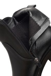 بوت زنانه مشکی زیپ‌دار پاشنه ضخیم دری مد