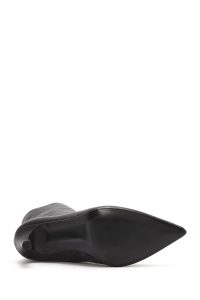 بوت زنانه مشکی چرمی پاشنه باریک زیپ‌دار دری مد