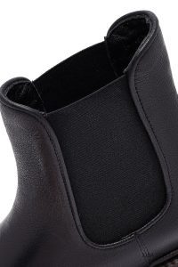 بوت زنانه مشکی چرمی چلسی با زیره ضخیم دری مد