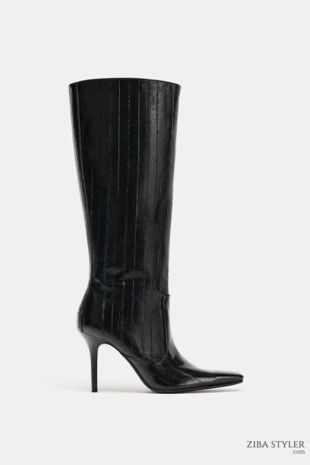 بوت زنانه پاشنه حکاکی‌شده زارا – ZARA