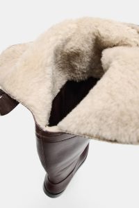 بوت زنانه چرم با لایه داخلی زارا – ZARA