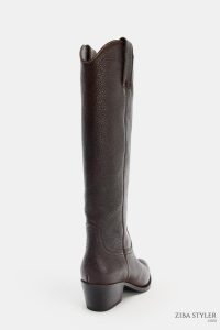 بوت زنانه چرم ساق‌بلند زارا – ZARA