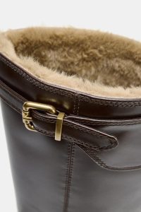 بوت زنانه چرم ضدآب سگک‌دار زارا – ZARA