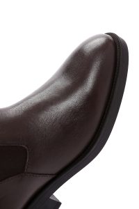 بوت زنانه چرم قهوه ای زیپ دار دری مد