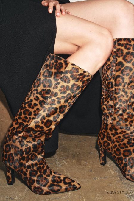 بوت زنانه چرم و پوست گوسفندی طرح حیوانات زارا – ZARA