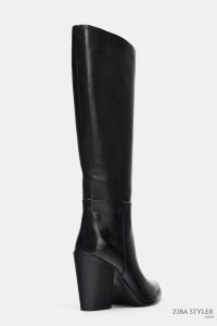 بوت زنانه چرم کابویی زارا – ZARA