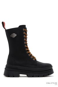 بوت زیپ دار زنانه هارلی دیویدسون مشکی بریگت با کف ضخیم