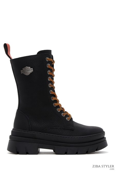بوت زیپ دار زنانه هارلی دیویدسون مشکی بریگت با کف ضخیم