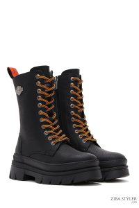 بوت زیپ دار زنانه هارلی دیویدسون مشکی بریگت با کف ضخیم