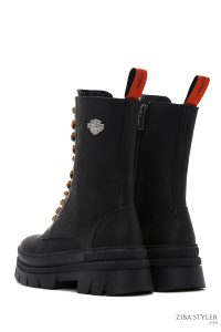 بوت زیپ دار زنانه هارلی دیویدسون مشکی بریگت با کف ضخیم