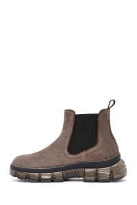 بوت مردانه چرم جیر بژ چلسی دری مد