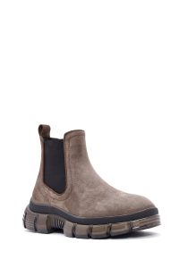 بوت مردانه چرم جیر بژ چلسی دری مد