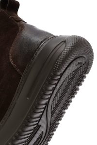 بوت مردانه چرم دو زیپ دار قهوه‌ای دری مد