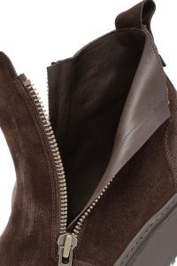 بوت مردانه چرم دو زیپ دار قهوه‌ای دری مد