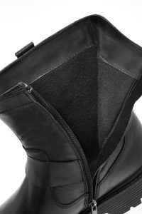 بوت مردانه چرم مشکی زیپ دار دری مد