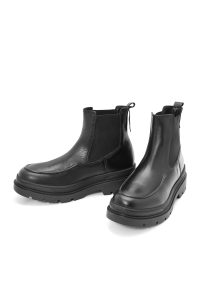 بوت مردانه چرم مشکی چلسی دری مد