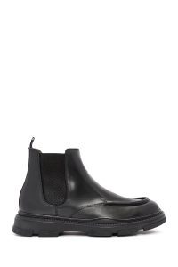 بوت مردانه چرم مشکی چلسی دری مد