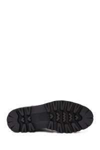 بوت مردانه چرمی بند دار آنتراسیت  زیپ دار دری مد