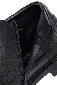 بوت مردانه چرمی مشکی زیپ‌دار دری مد