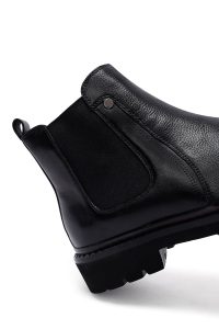 بوت مردانه چرمی مشکی چلسی دری مد