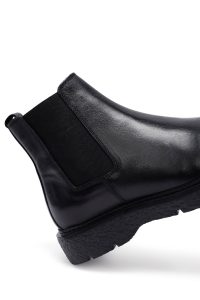 بوت مردانه چرمی مشکی چلسی دری مد