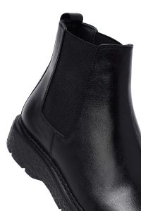 بوت مردانه چرمی مشکی چلسی دری مد