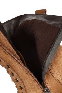 بوت پستچی نبوک زنانه قهوه‌ای زیپ‌دار زیره ضخیم دری‌مد