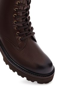 بوت پستچی چرمی زنانه قهوه‌ای زیپ‌دار دری‌مد