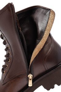 بوت پستچی چرمی زنانه قهوه‌ای زیپ‌دار دری‌مد