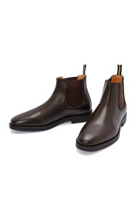 بوت چرم قهوه ای مردانه چلسی دری مد